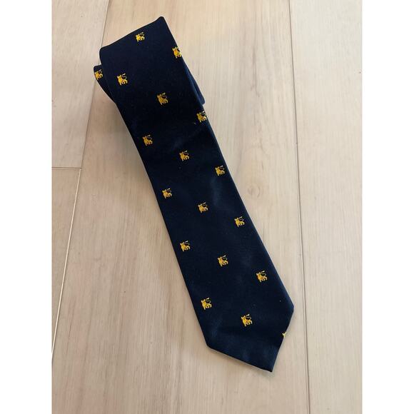 Bert Pulitzer Other - VTG Bert Pulitzer Merrill Lynch Silk Tie Mens 57 Navy Blue Wall Street Bull USA